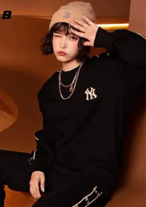 MLB New Era New York Yankees Monogram Tape Sweatshirts (Black)