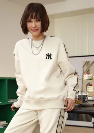 MLB New Era New York Yankees Monogram Tape Sweatshirts (Cream)