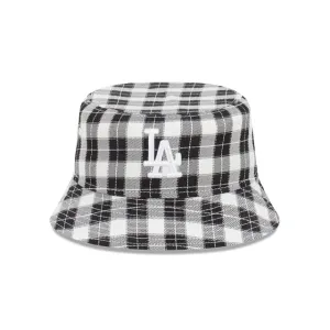 New Era LA Dodgers Plaid Black White Bucket Hat