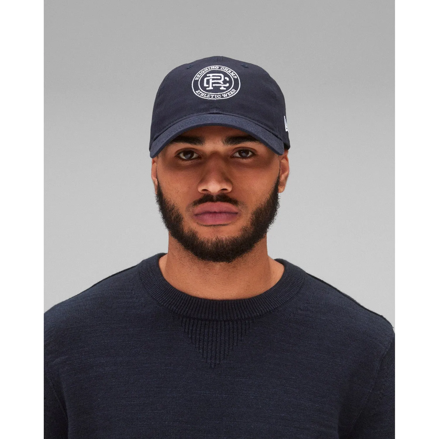 Reigning Champ Men Woven New Era 9Twenty Crest Logo Cap Navy White
