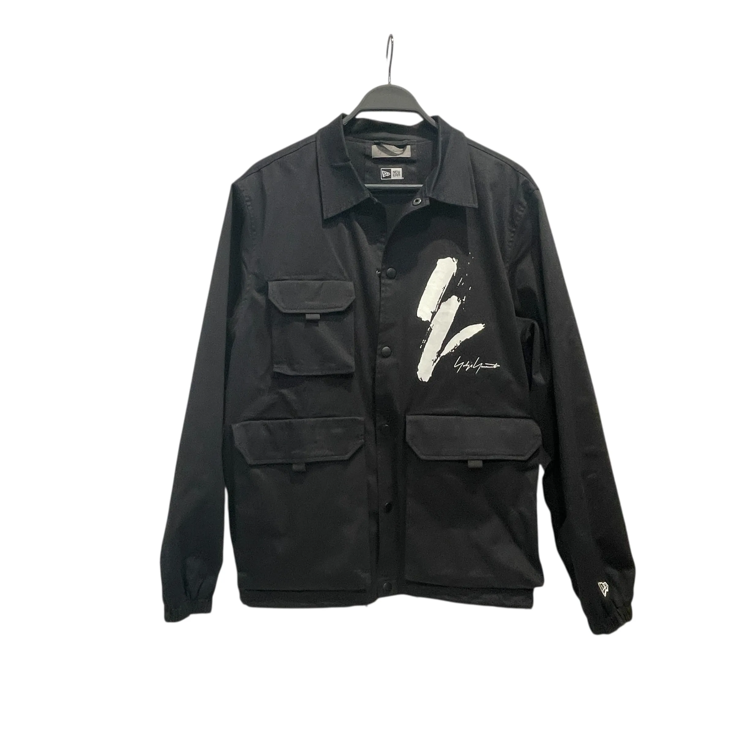 yohji yamamoto POUR HOMME/NEW ERA/Jacket/M/Cotton/BLK/Graphic/Field Coach Jacket