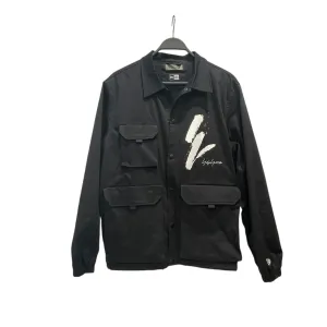 yohji yamamoto POUR HOMME/NEW ERA/Jacket/M/Cotton/BLK/Graphic/Field Coach Jacket